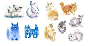 many painted cats