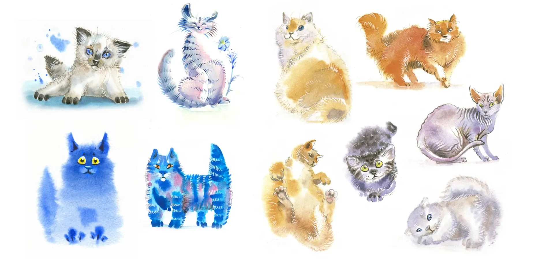 many painted cats