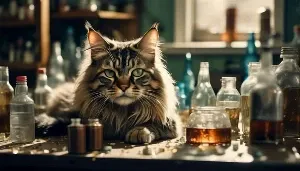 alarming cat behavior and alcohol abuse