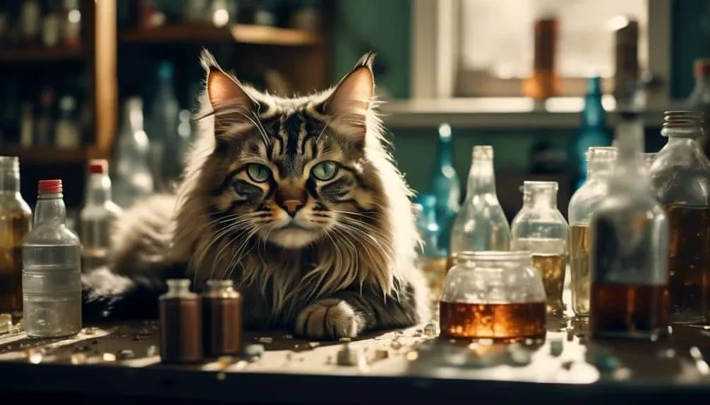 alarming cat behavior and alcohol abuse