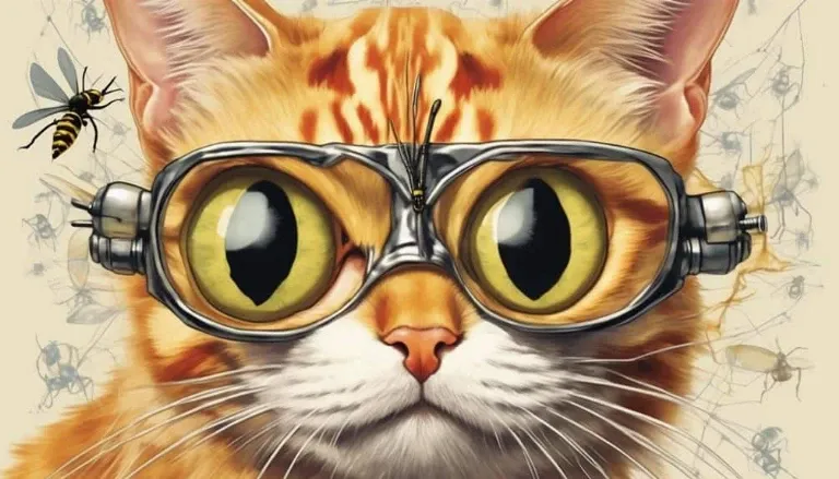 cat and wasp encounter