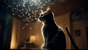 cat ceiling staring secrets