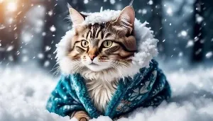 cat fashion embraces winter