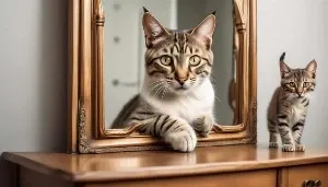 cat s fascination with mirrors