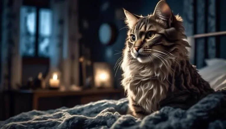 cat sleeps at bed s foot