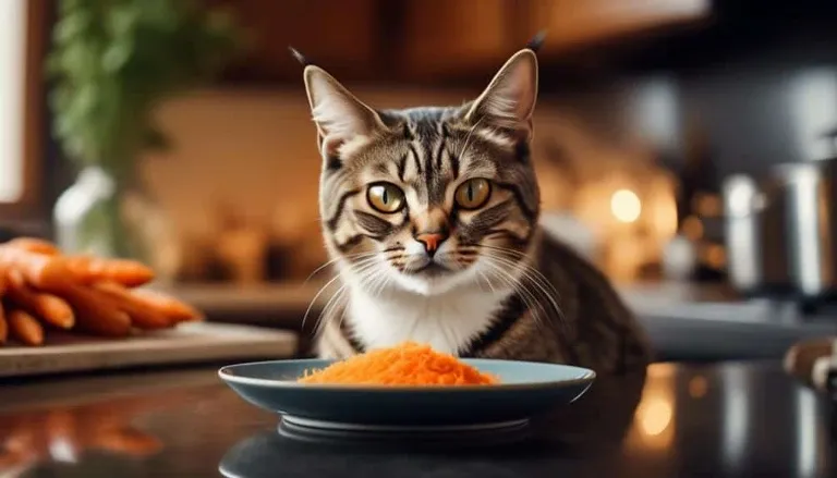 cats and cooked carrots