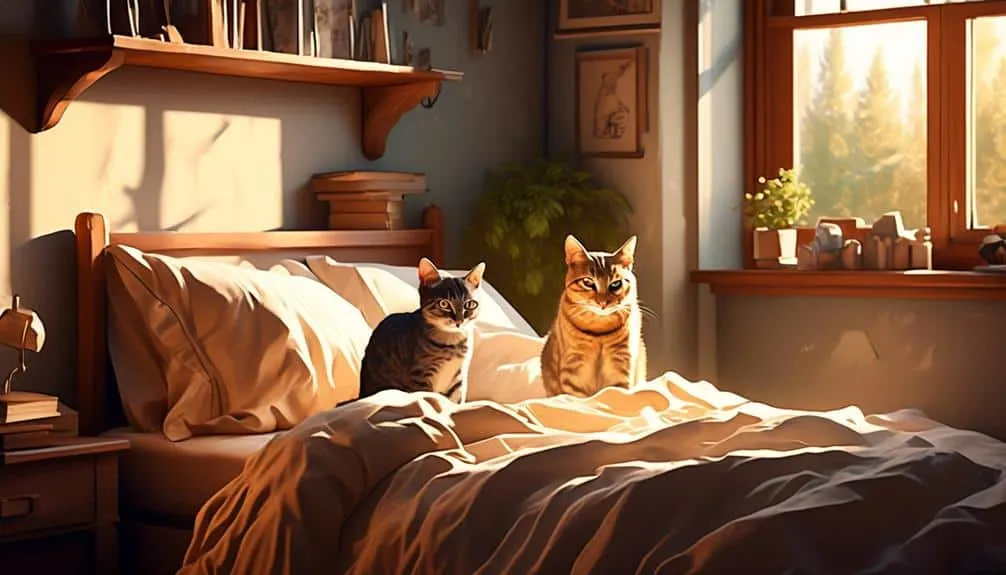 cats cozy under covers