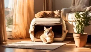 cats curious carrier sleep