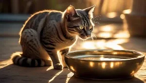 cats curious water bowl behavior