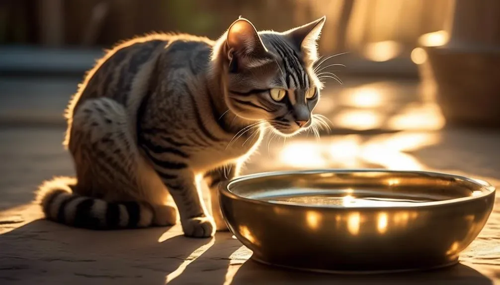 cats curious water bowl behavior