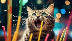 cats obsession with straws