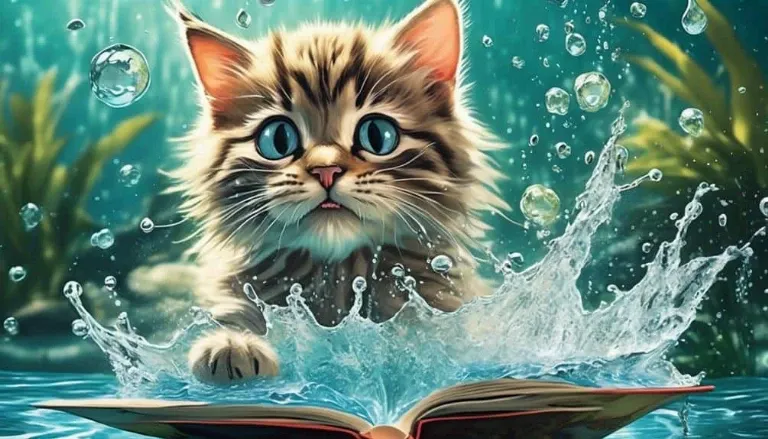 cats paw some water play