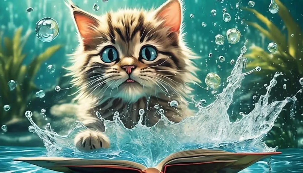 cats paw some water play