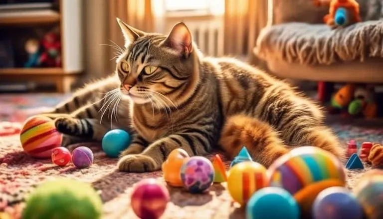 cats playful toy collecting