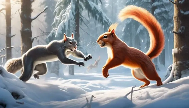 cats stalking squirrels outdoors