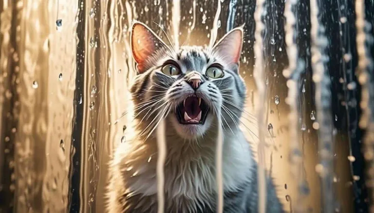 curious cats and shower curtains