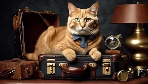 curious cats and suitcases