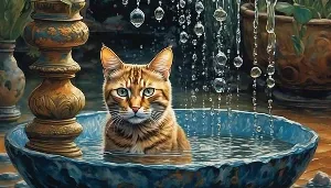 curious cats and water