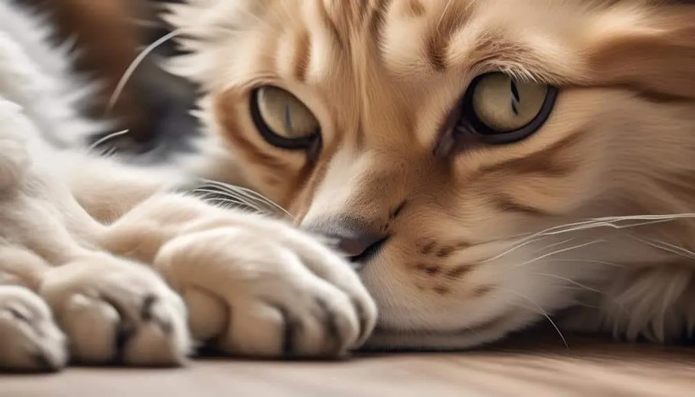 curious cats kneading canines