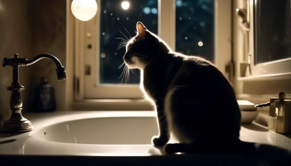 curious cats obsessed with bathrooms