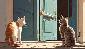 feline door dilemma curiosity control companionship