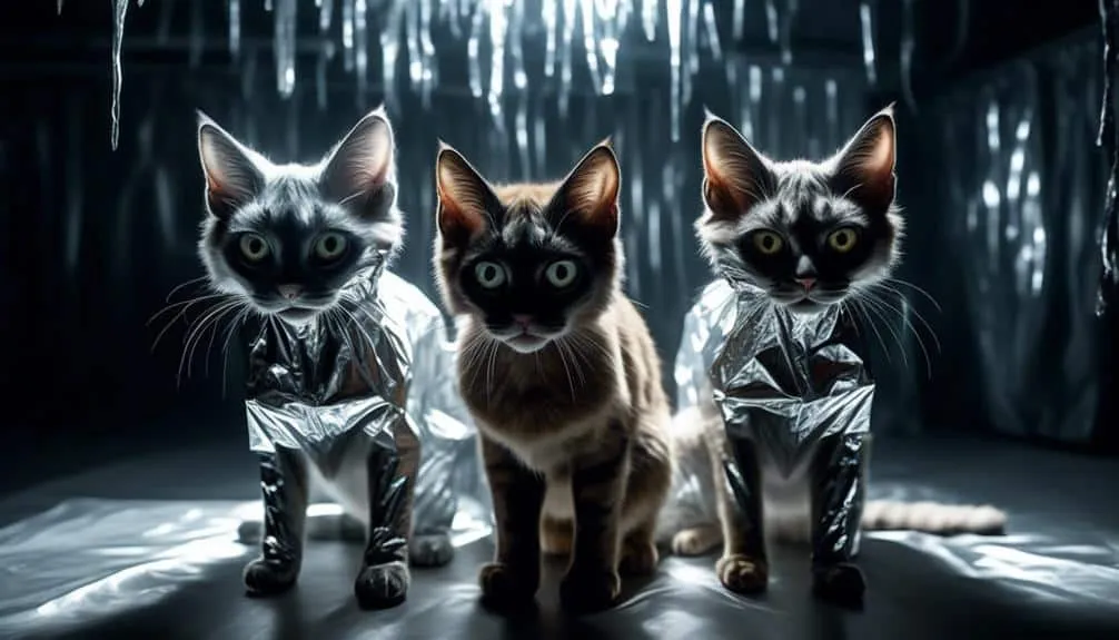 feline fear of shiny objects