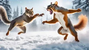 feline hunters take on squirrels