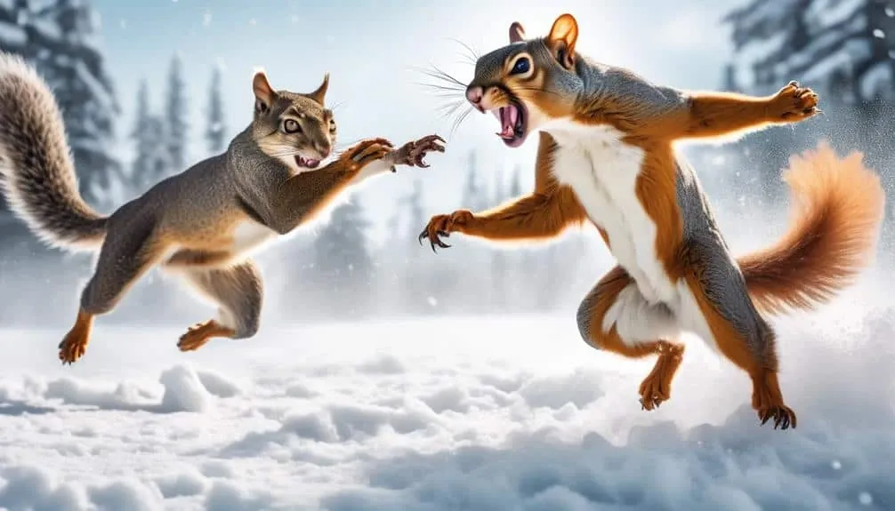 feline hunters take on squirrels