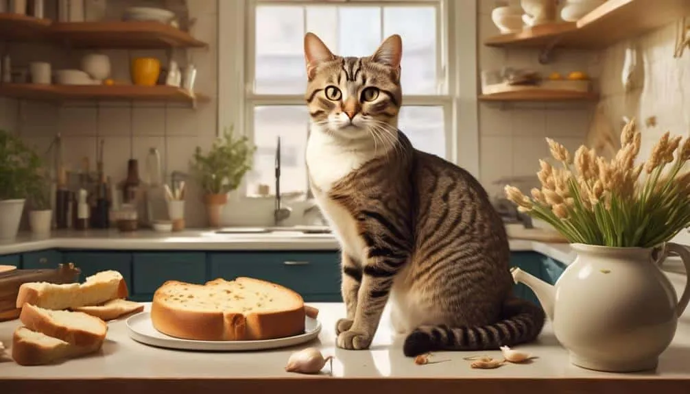 garlic bread threatens feline health
