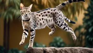 gravity defying leaps by savannah cats
