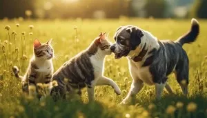 inter species friendship cats and dogs