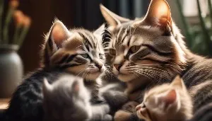 mother cats bond with kittens