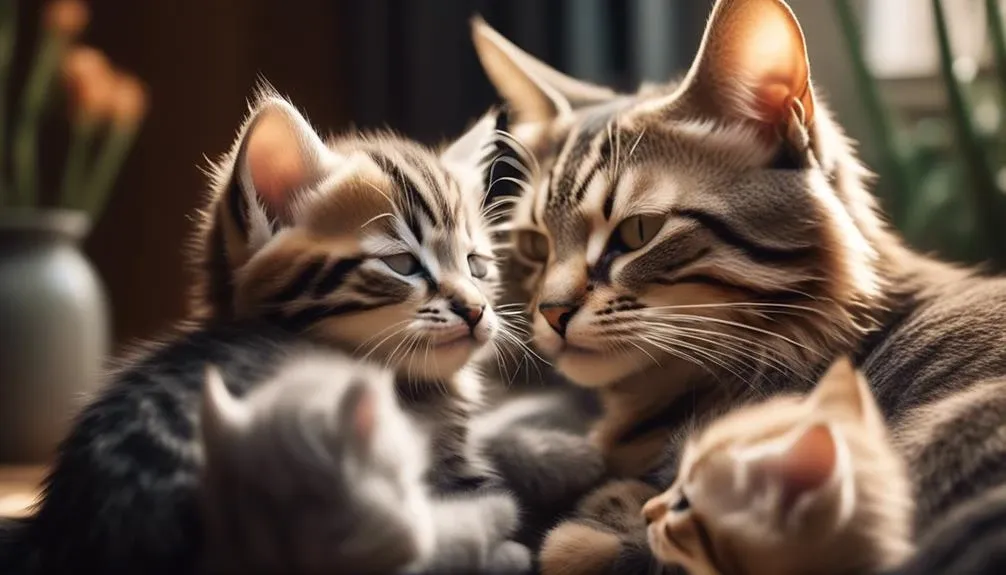 mother cats bond with kittens