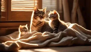 mother cats shaping kittens