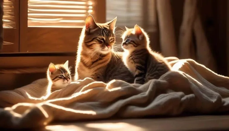 mother cats shaping kittens