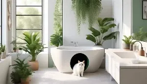 optimal bathroom placement for litter box