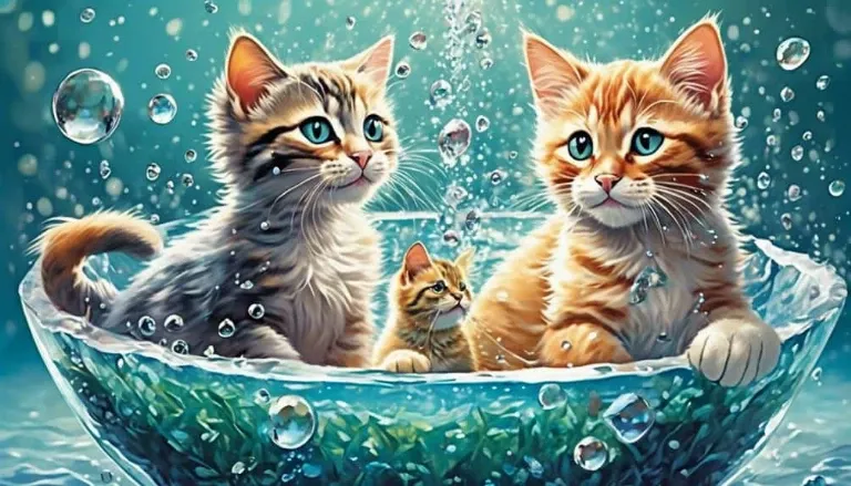playful cats enjoy water