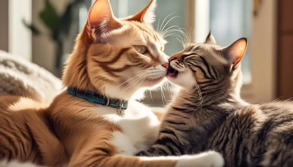 unusual bond cats grooming dogs