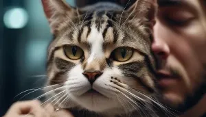 unusual cat behavior face sitting