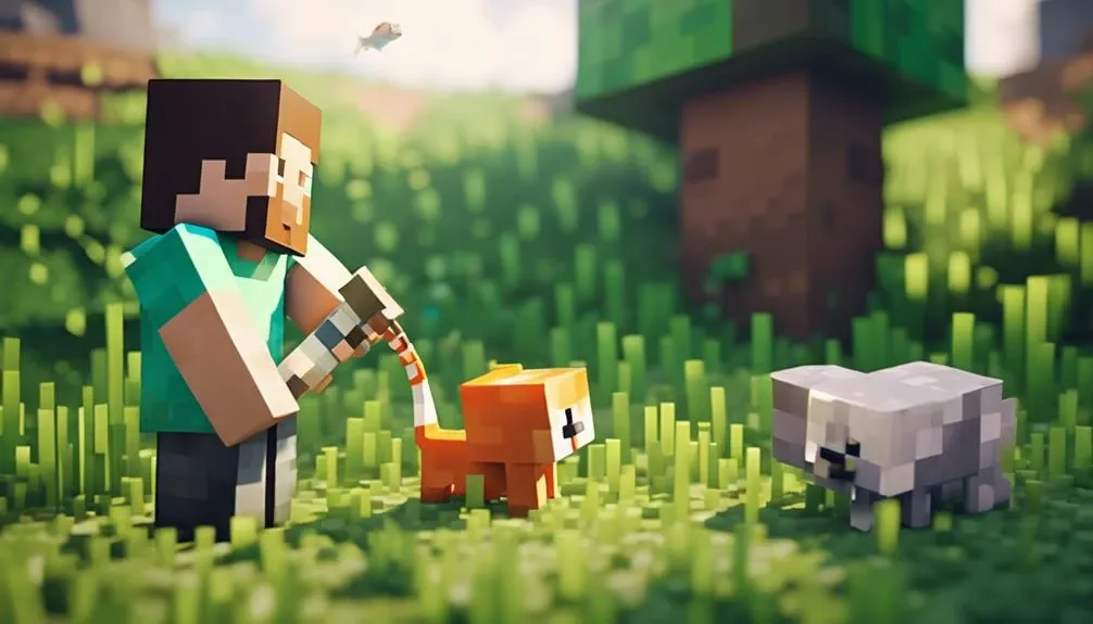 feeding cats in minecraft