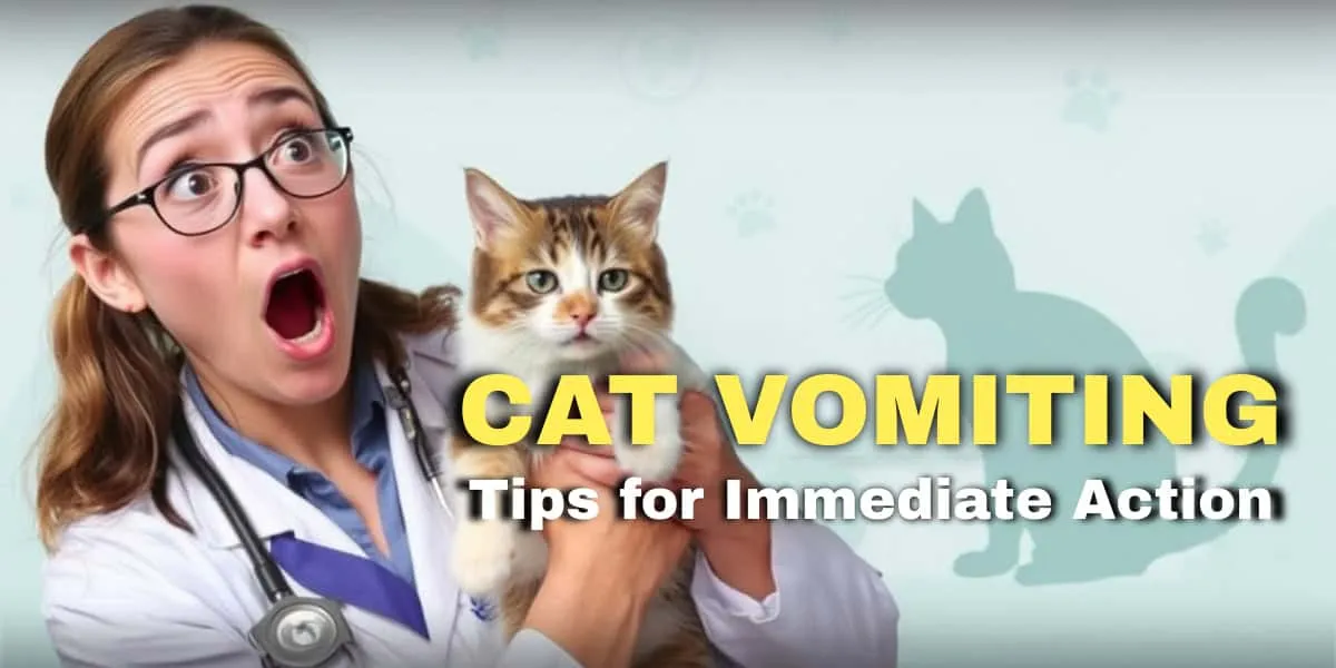 A person in a white coat looks surprised while holding a cat. The text overlay reads 