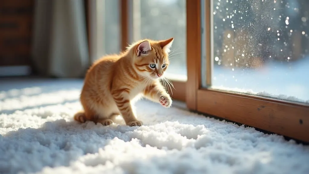 introduce cat to snow safely