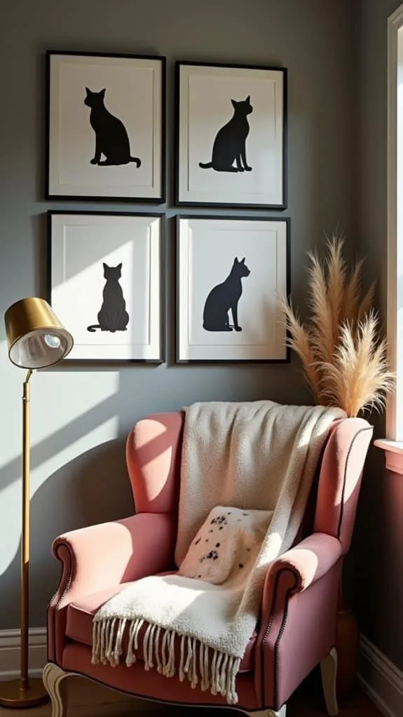 cat art gallery decor