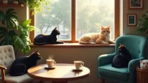 feline socialization in cafes